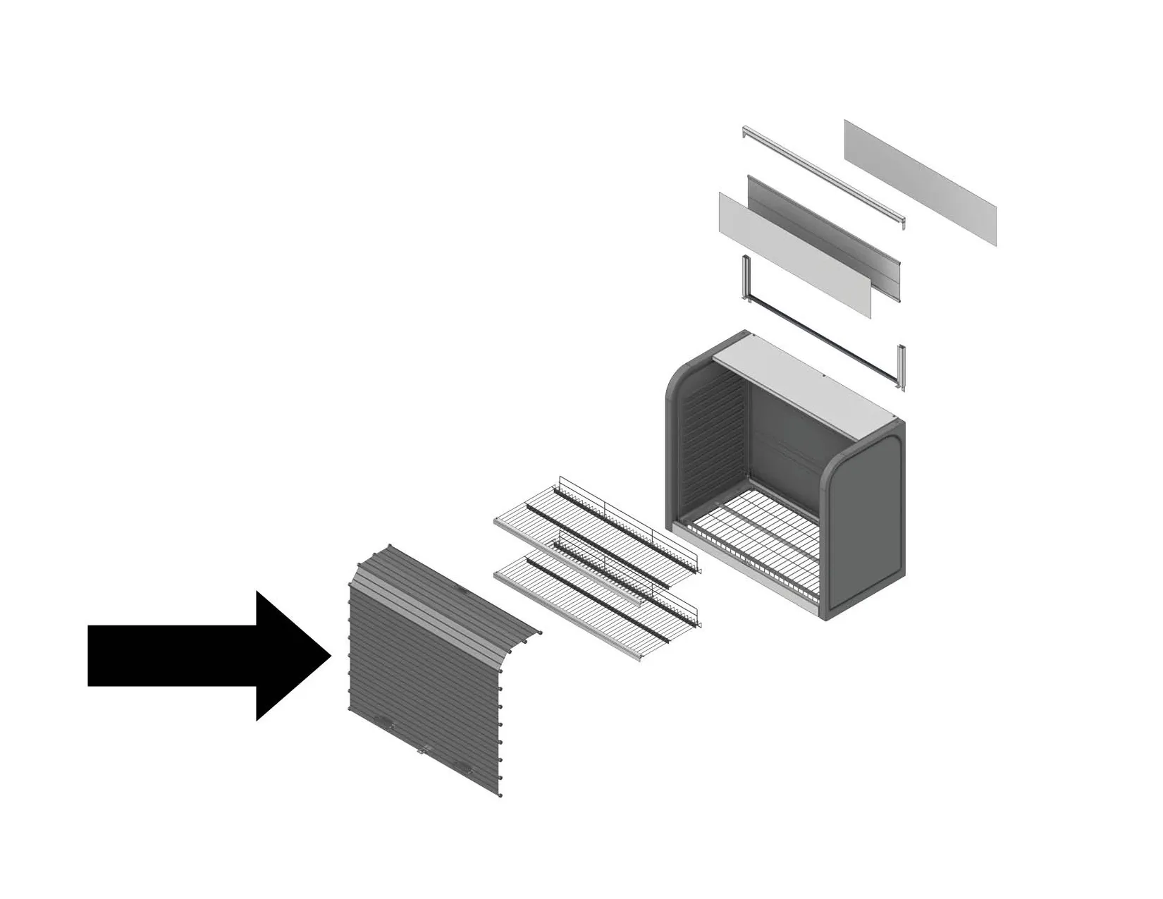 Gorrie RCP 48" Replacement Roll Top Door Kit w/SS handles